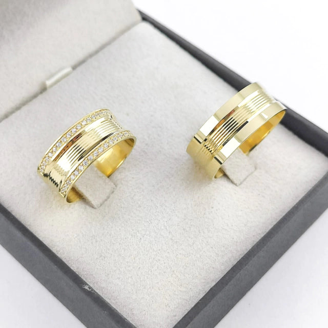 Aliança Reta 8mm em Ouro 18K San Jose