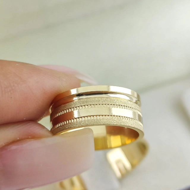 Aliança Reta 7mm em Ouro 18k Savannah