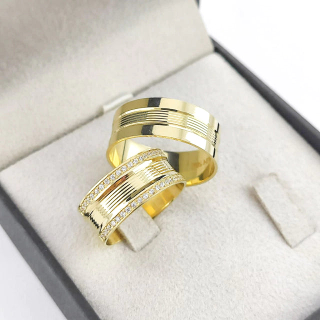 Aliança Reta 8mm em Ouro 18K San Jose