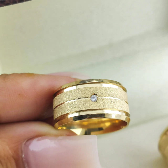 Aliança Reta 10mm em Ouro 18K Atlanta