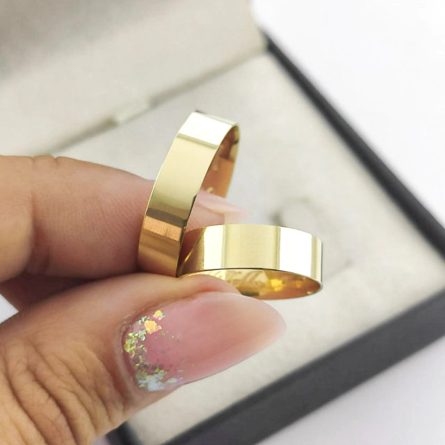 Aliança Reta 4mm Ouro 18K Kyoto