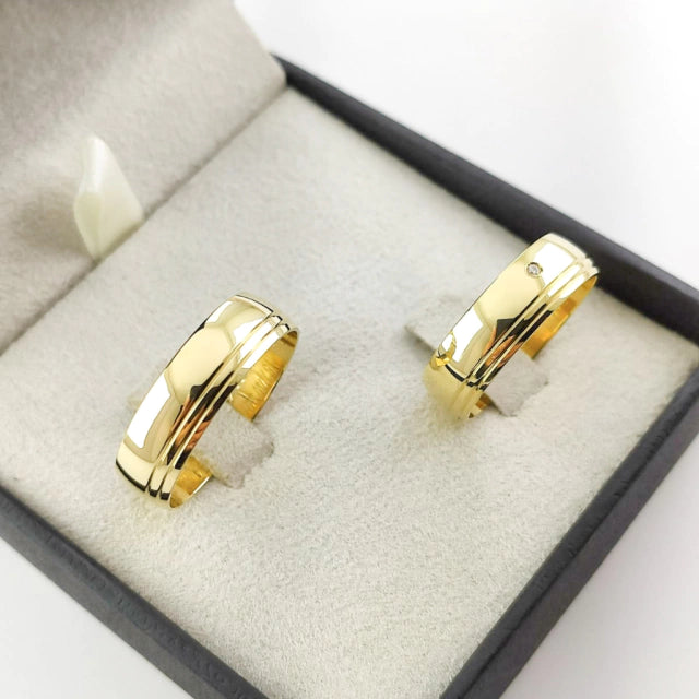 Aliança Abaulada 6 mm em Ouro 18K Lagos