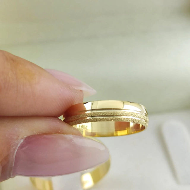 Aliança abaulada 4mm em Ouro 18K Portland