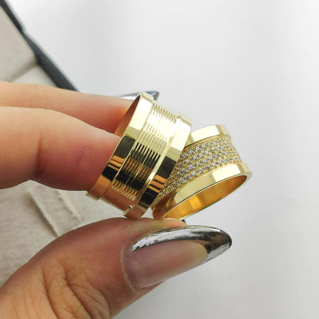 Aliança Reta 10 mm em Ouro 18K Wiesbaden